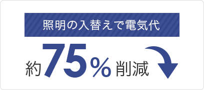 照明の入替で電気代75%削減